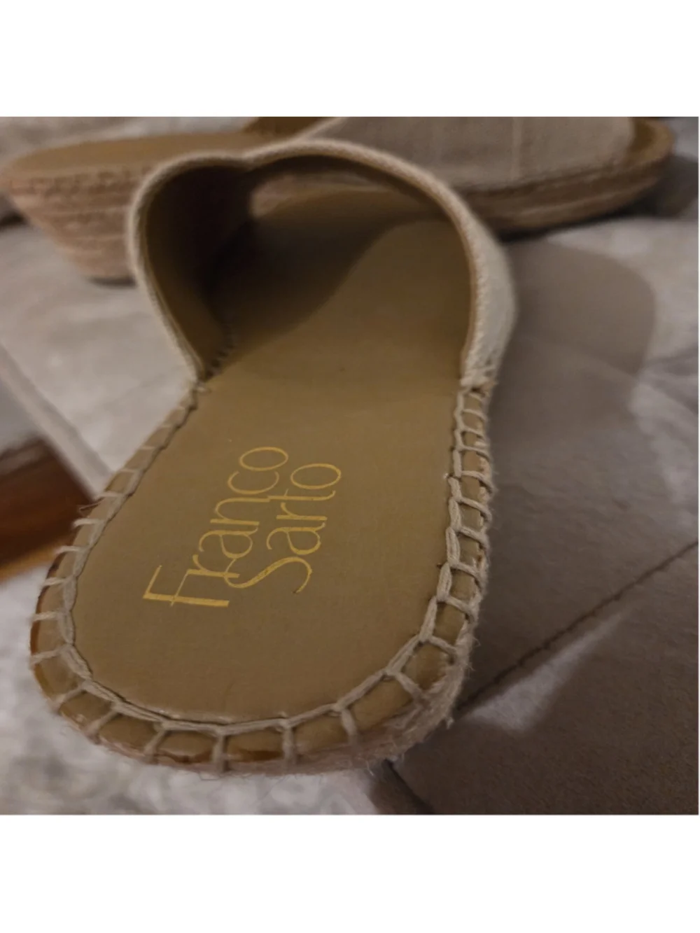 Women's Franco Sarto Beige Espadrille Wedge Sandals Size 7.5